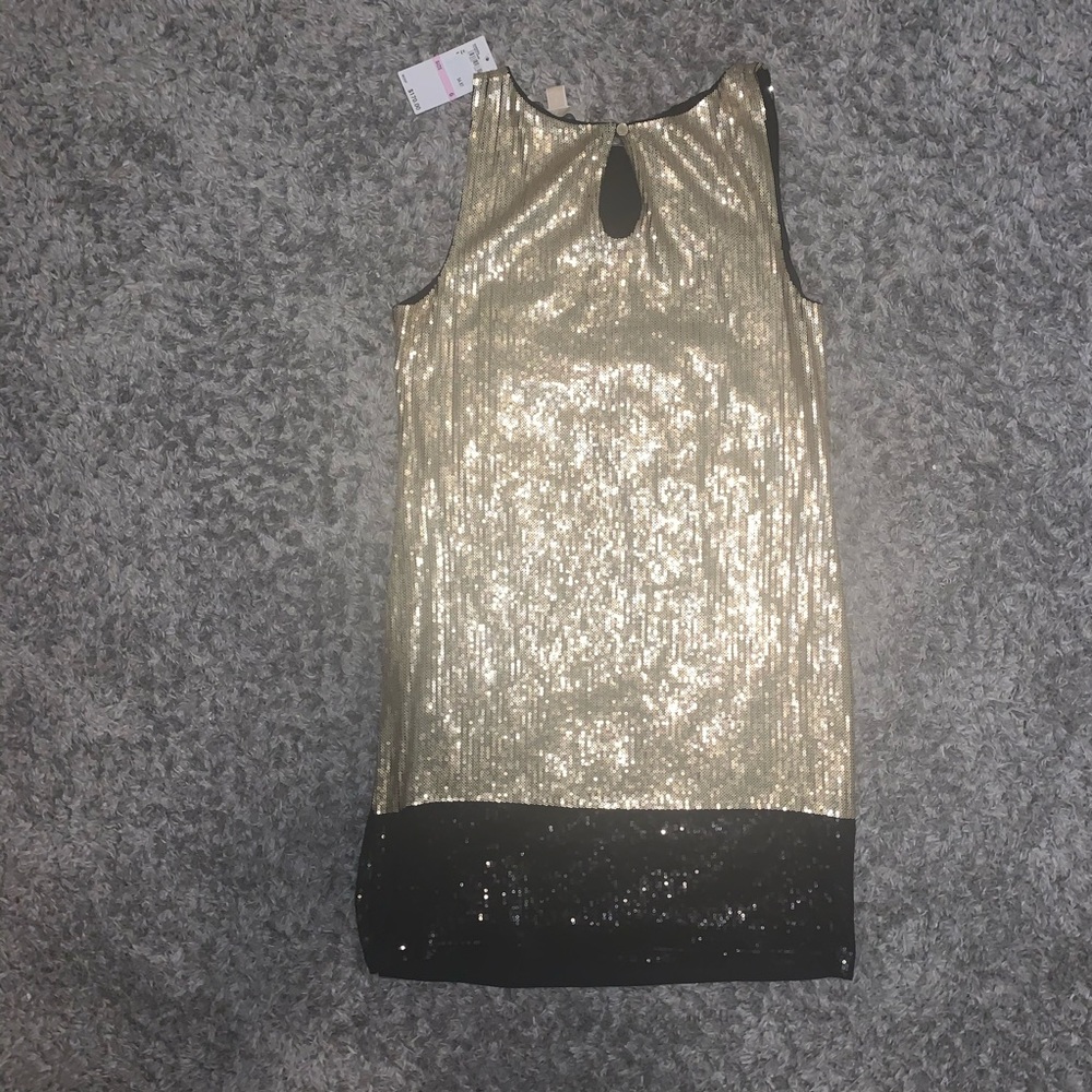 MICHAEL KORS gold black sequin cocktail dress - Picture 3 of 5